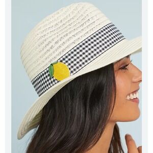 San Diego Hat Company Lemon Gingham Rancher Hat Easter Farmers Market Sunday